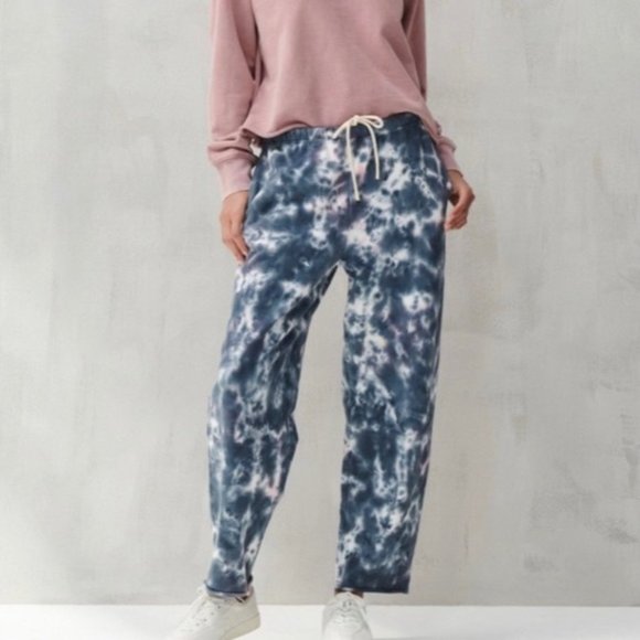 Lucky Brand Pants - NWT Lucky Brand Blue Pink Tie Dye Slouchy Raw Hem Sweatpants Joggers Size M